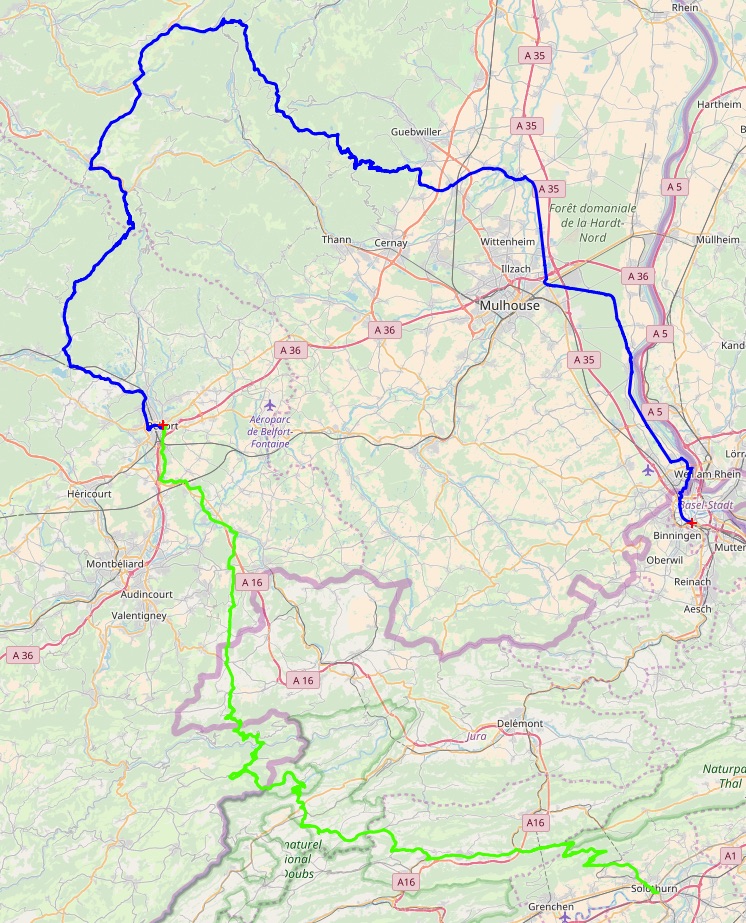 Basel - Solothurn Map