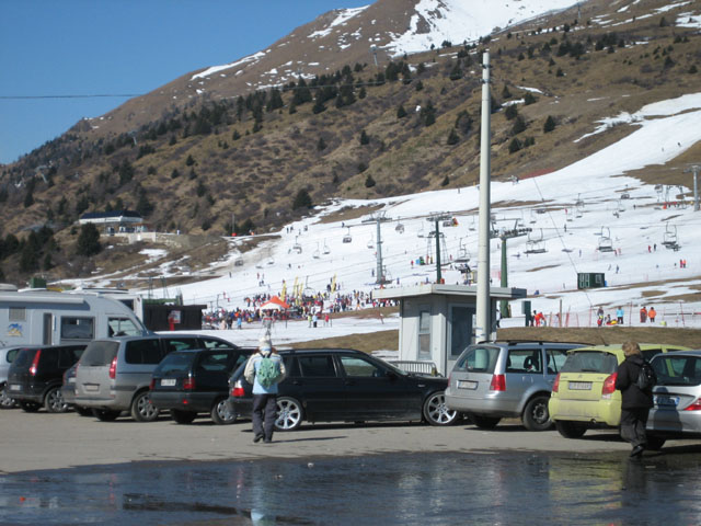 Ski-Fahren auf dem Passo del Tonale